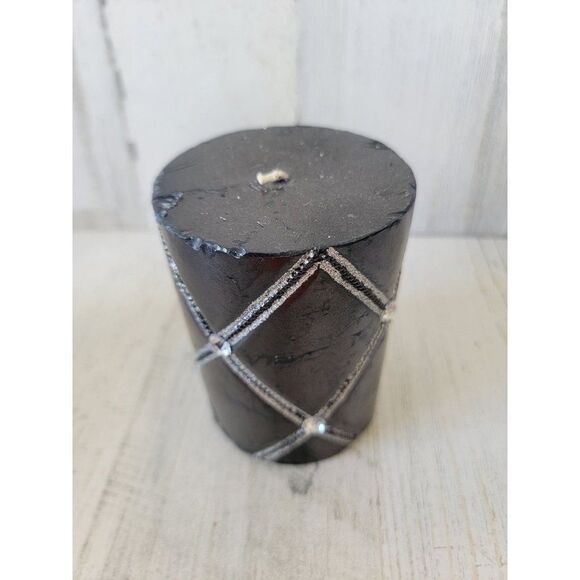 Halloween black candle gem silver patterned home decor - Picture 2 of 5